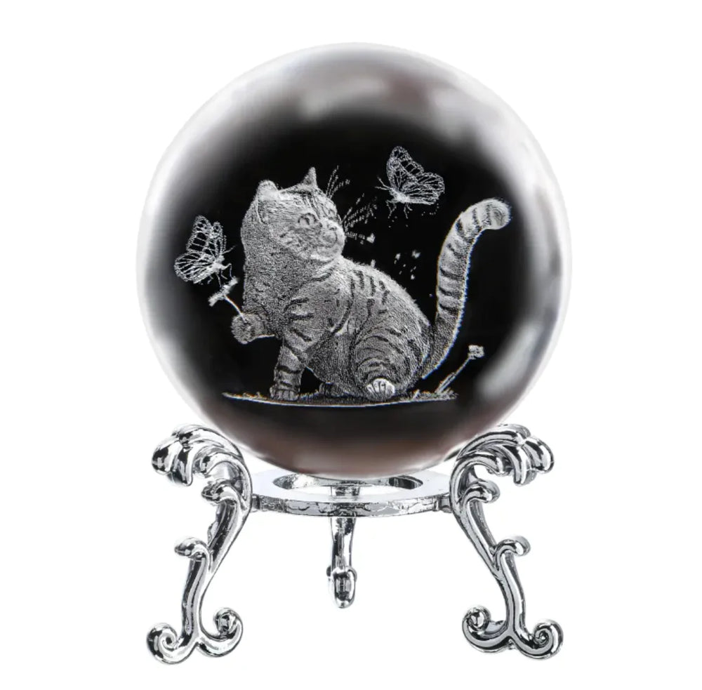 Laser Engraved Crystal Ball Ornament