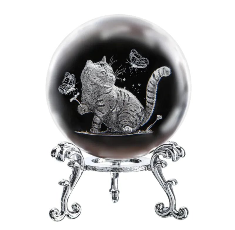 Laser Engraved Crystal Ball Ornament