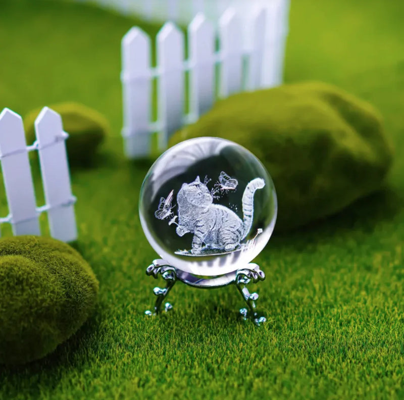 Laser Engraved Crystal Ball Ornament