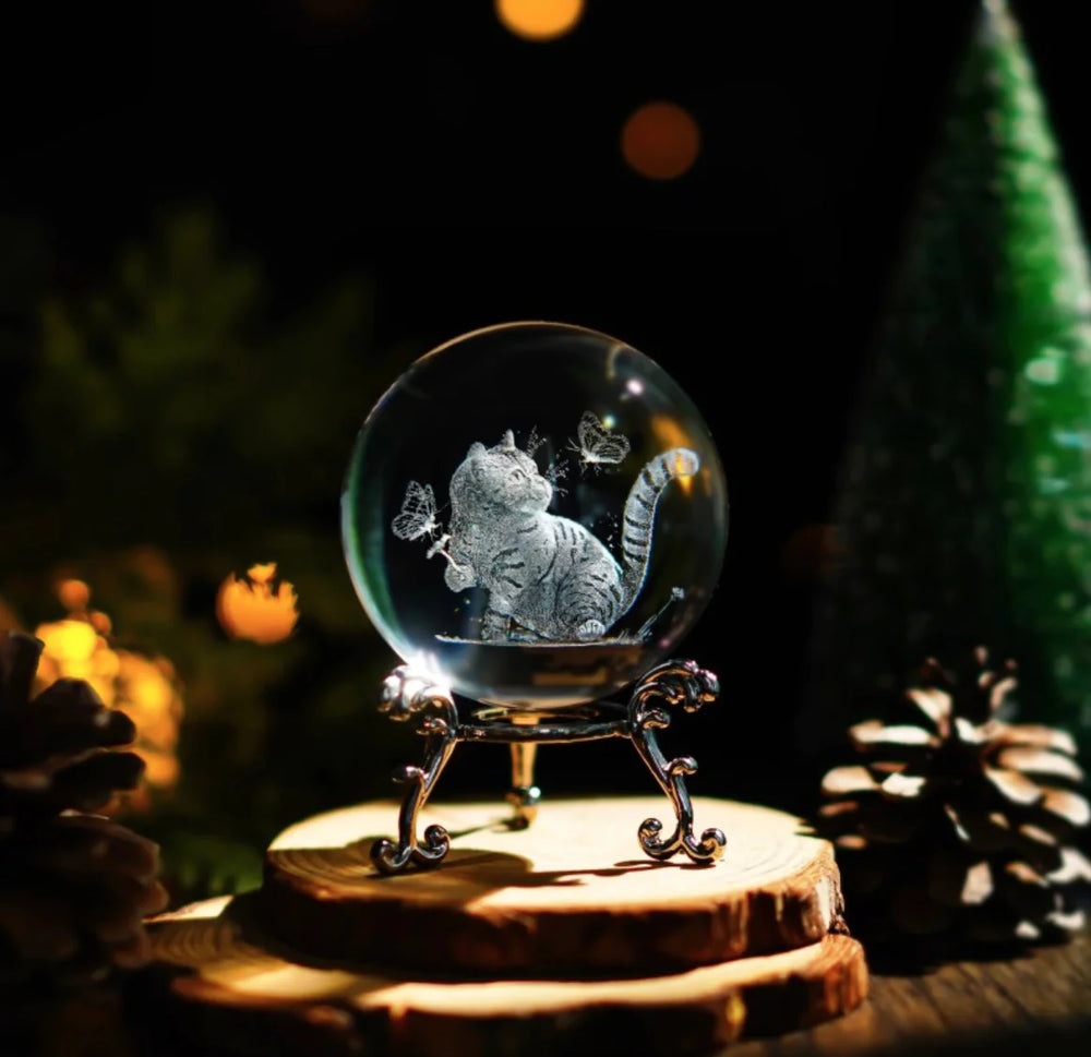 Laser Engraved Crystal Ball Ornament