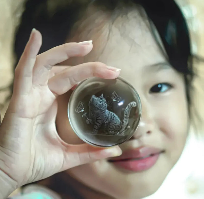 Laser Engraved Crystal Ball Ornament
